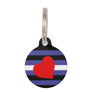Leather Pride Flag and Heart Pet Tag