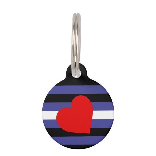Leather Pride Flag and Heart Pet Tag (Front)