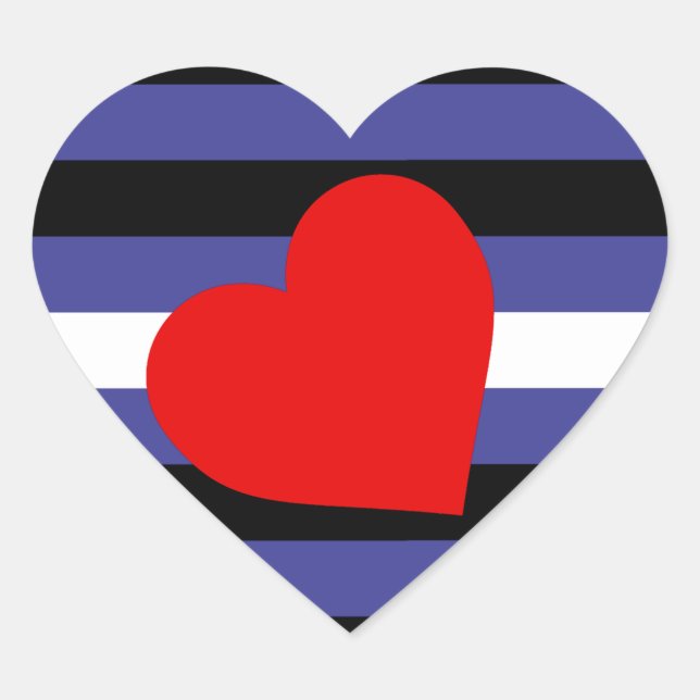 Leather Pride Flag and Heart Sticker (Front)