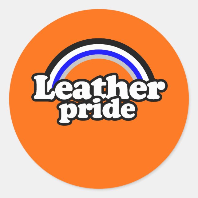 Leather Pride Flag Classic Round Sticker (Front)