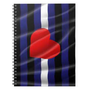 LEATHER PRIDE FLAG FLYING -.png Spiral Notebook