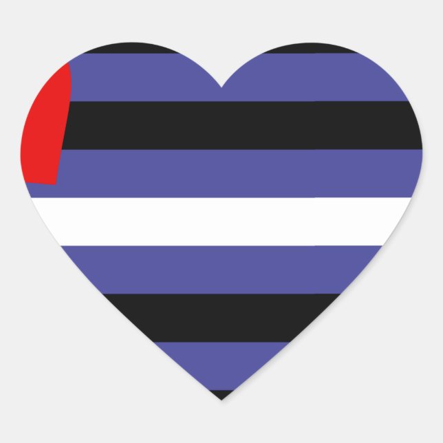 Leather Pride Flag Heart Sticker (Front)