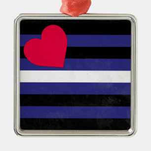Leather Pride Flag Metal Tree Decoration