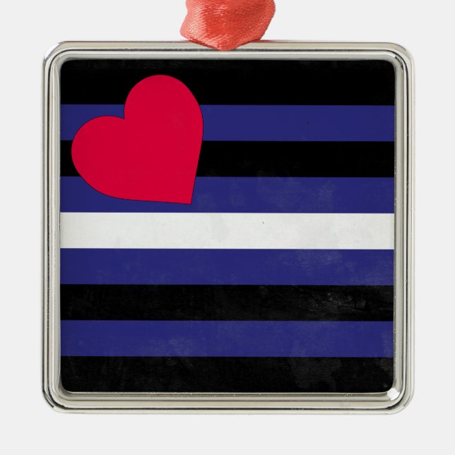 Leather Pride Flag Metal Tree Decoration (Front)