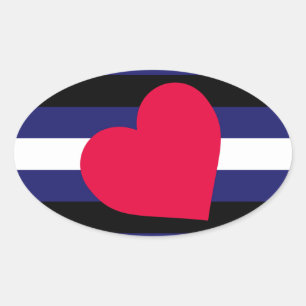 LEATHER PRIDE FLAG STRIPES DESIGN OVAL STICKER