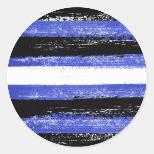 Leather Pride Paint Stripes Classic Round Sticker