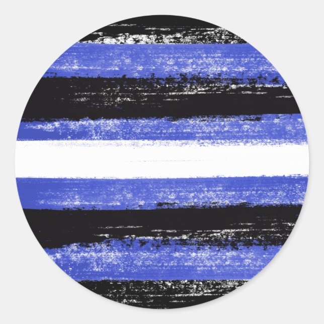 Leather Pride Paint Stripes Classic Round Sticker (Front)