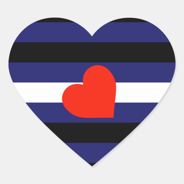 LEATHER PRIDE STRIPED HEART HORIZONTAL - 2014 PRID STICKER (Front)