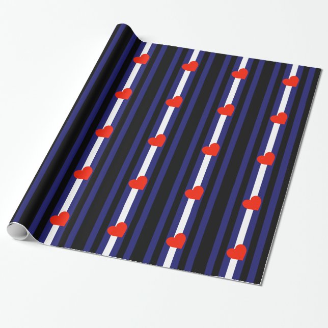 LEATHER PRIDE STRIPED HEART VERTICAL - 2014 PRIDE. WRAPPING PAPER (Unrolled)