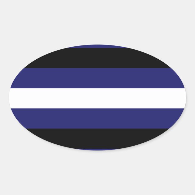 LEATHER PRIDE STRIPES DESIGN OVAL STICKER (Front)