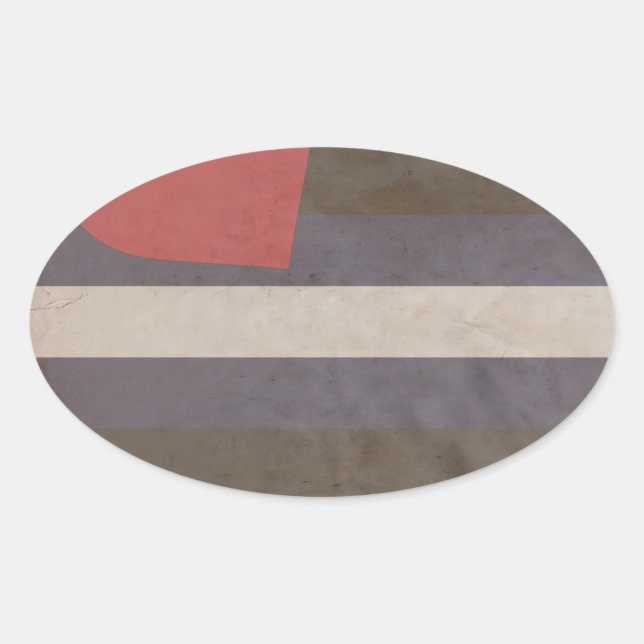 LEATHER PRIDE VINTAGE DESIGN OVAL STICKER (Front)
