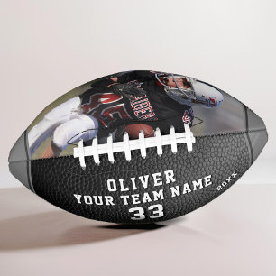 Leather Print Grey Player Name Number Team Photo Football