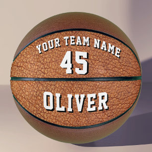 Leather Print Player Name Team Number Basketball
