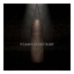 Leather Punching Bag - Motivational Poster