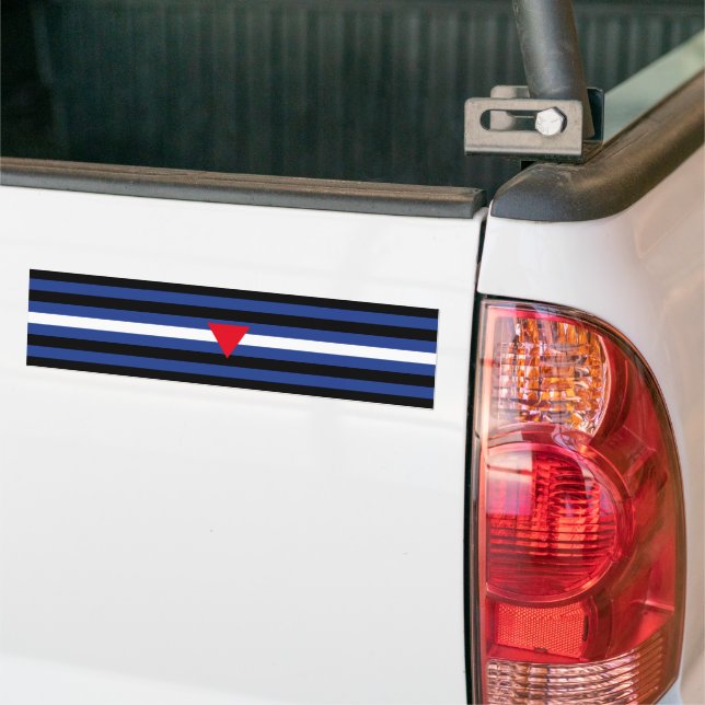 Leather Queer Pride Flag Bumper Sticker (On Truck)