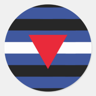 Leather Queer Pride Flag Classic Round Sticker