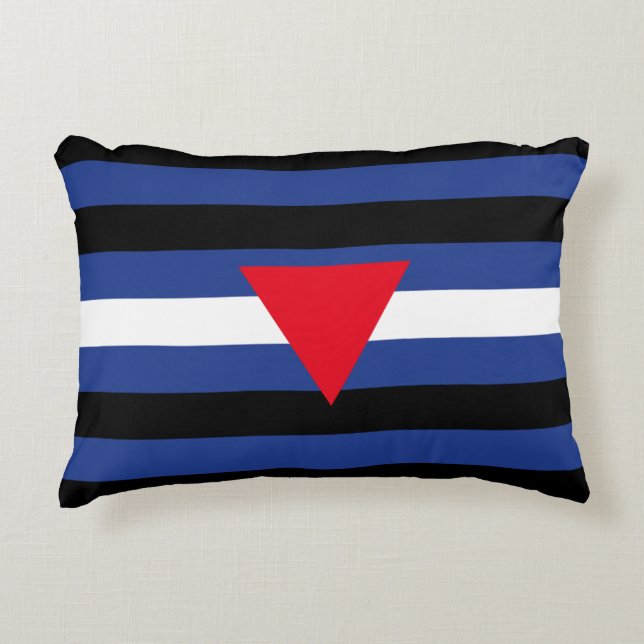 Leather Queer Pride Flag Decorative Cushion (Front)