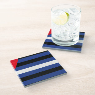 Leather Queer Pride Glass Coaster