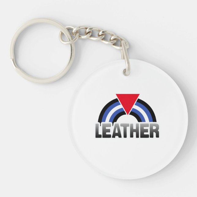 Leather Queer Pride Key Ring (Front)