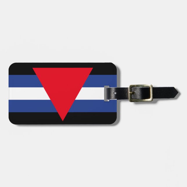 LEATHER QUEER PRIDE LUGGAGE TAG (Front Horizontal)