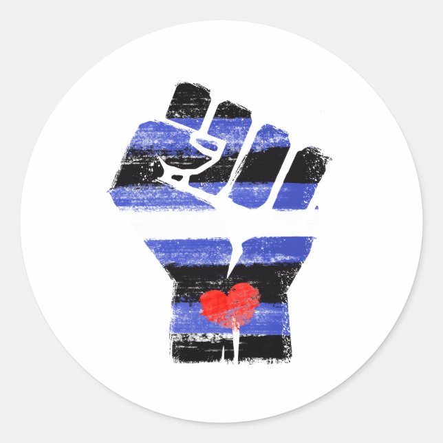 LEATHER RESIST FIST CLASSIC ROUND STICKER (Front)
