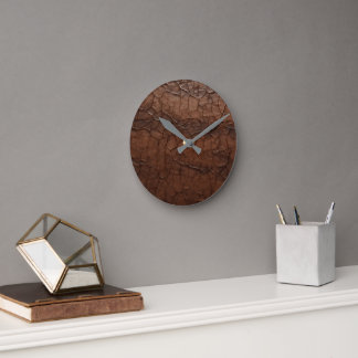 Leather  round clock