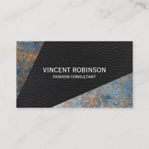 Leather Rusted Metal Business Card