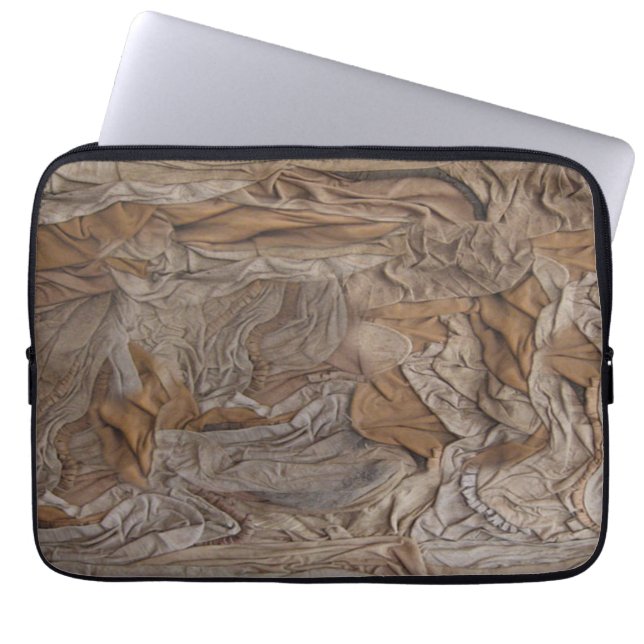 Leather & seude textured look laptop sleeve (Front)