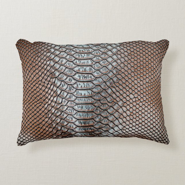 Leather skin, textured background decorative cushion (Front)