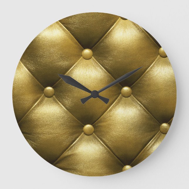 Leather Sofa Elegance: Luxurious Upholstery. Large Clock (Front)