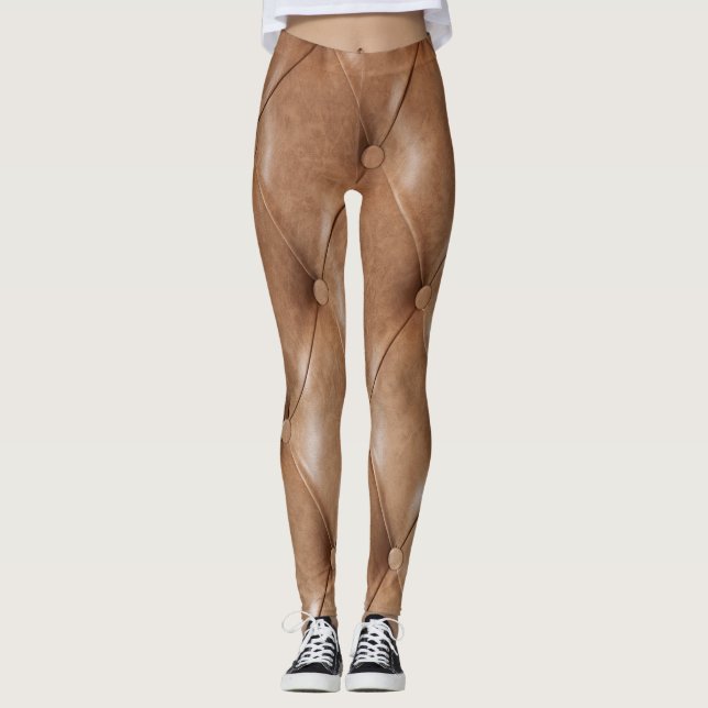 Leather Sofa: Textured Background Leggings (Front)