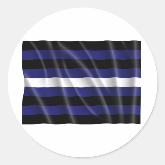 LEATHER STRIPES FLYING CLASSIC ROUND STICKER (Front)