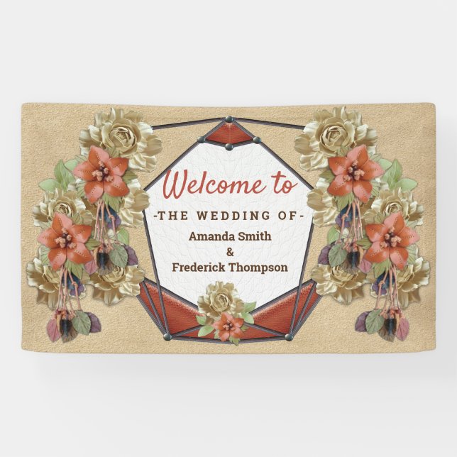 Leather & Suede Flower Art Banner (Horizontal)