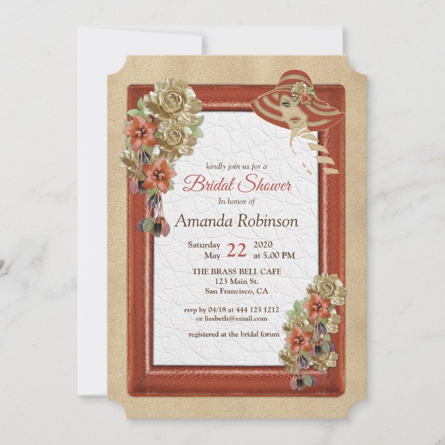 Leather & Suede Texture Art Bridal Shower Invitation (Front)
