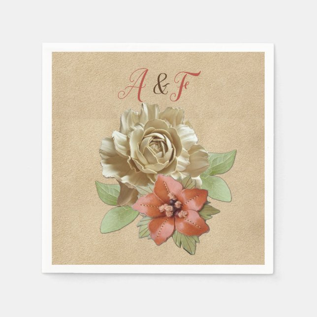 Leather & Suede Texture Art Napkins (Front)