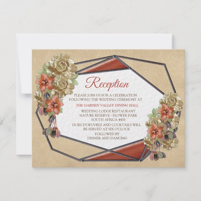 Leather & Suede Texture Art Reception Invitation (Front)