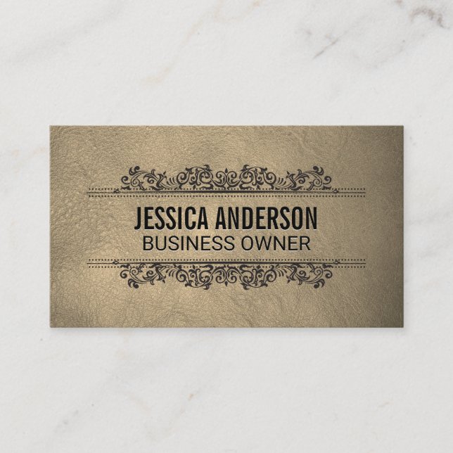 Leather Texture Background | Ornate Elements Business Card (Front)