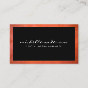 Leather Texture Border Black Business Card