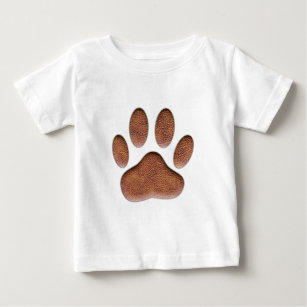 Leather Texture Dog Paw Print Baby T-Shirt