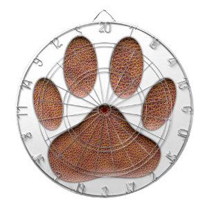 Leather Texture Dog Paw Print Dartboard
