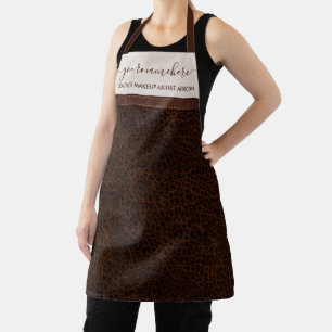 Leather texture elegant simple bakery kitchen apron