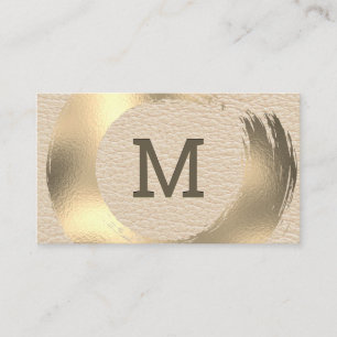 Leather Texture   Gold Brushed Business Card