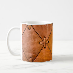 Leather texture, natural selvage detail. coffee mug
