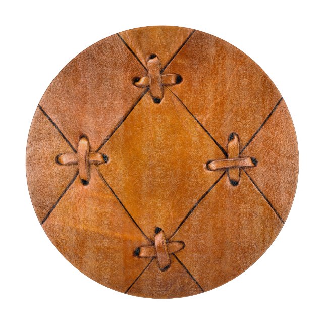 Leather texture, natural selvage detail. cutting board (Front)