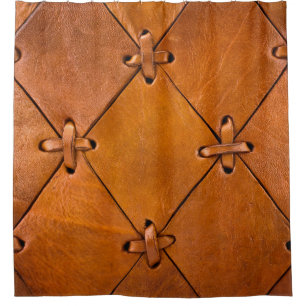 Leather texture, natural selvage detail. shower curtain