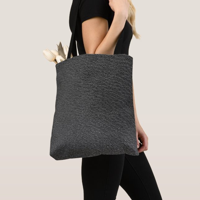 leather texture pattern tote bag (Close Up)