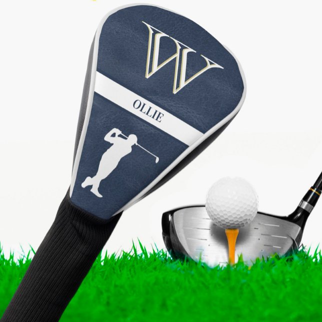 Leather Texture Personalised Initial Golf Swing Golf Head Cover (Creator Uploaded)