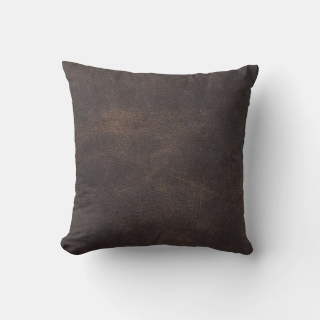 Leather texture scrapbooking brown cushion (Front)