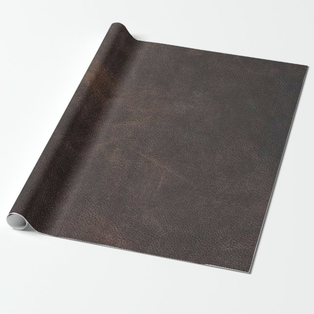Leather texture scrapbooking brown wrapping paper (Unrolled)
