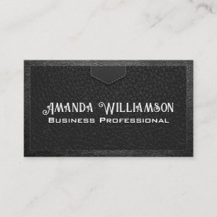 Leather Texture Stitched Business Card